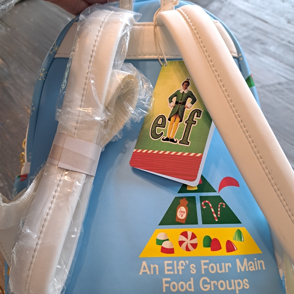 NWT Loungefly Elf Buddy and Friends Backpack and matching wallet